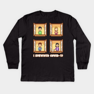 I Survived Covid 19 , Servive Design Kids Long Sleeve T-Shirt
